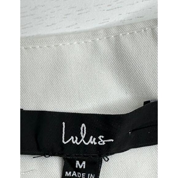 Lulus New! White Belted Wide-Leg Trouser Pants High Rise Formal Workwear M - Picture 4 of 10